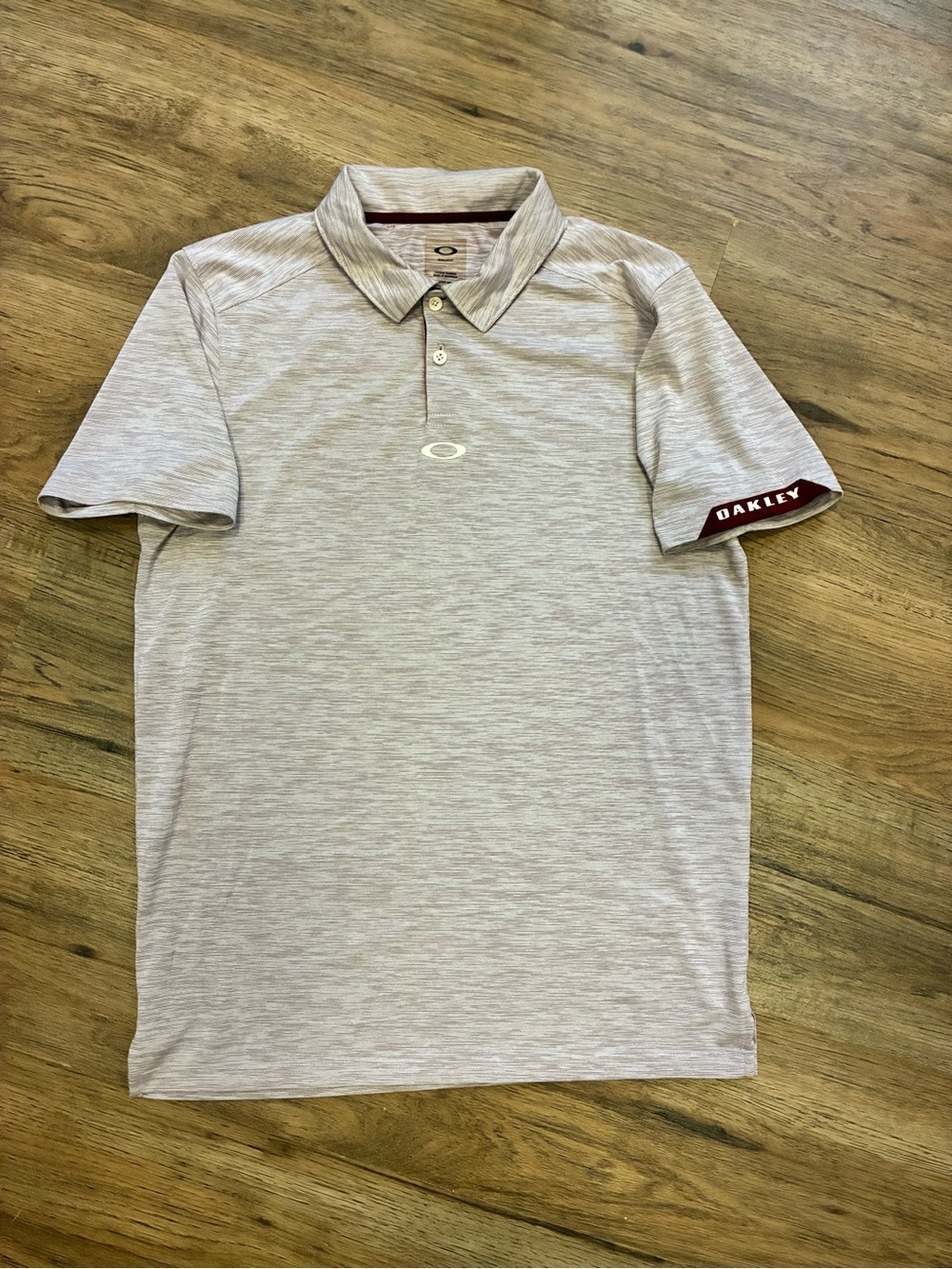 Oakley Men's Regular Fit Polo Shirt Collared Short Sleeve Beige Red S